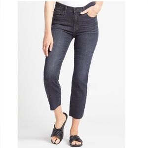 EDWIN “Bree Straight” Jean in Faded Black Cropped Raw Edge Whiskering Size 29